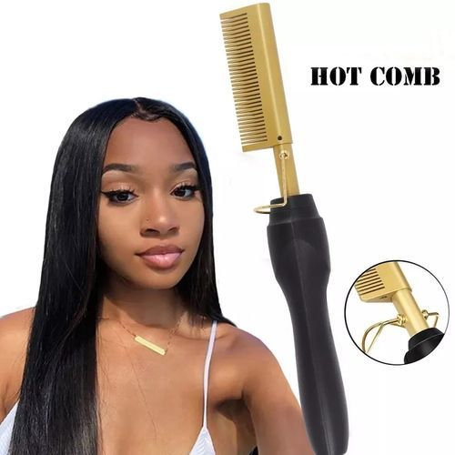 Portable Electric Hot Comb Hair Straightener – Fast Heating & Smooth Styling for All Hair Types