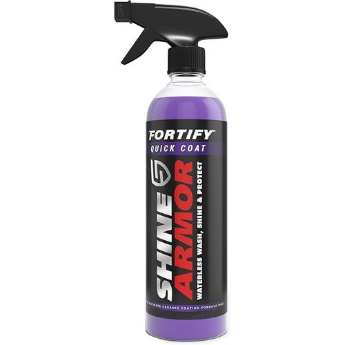 SHINE ARMOR Fortify Quick Coat – 3-in-1 Ceramic Coating, Car Wax & Waterless Wash Spray – Hydrophobic Top Coat & Paint Sealant for Long-Lasting Shine