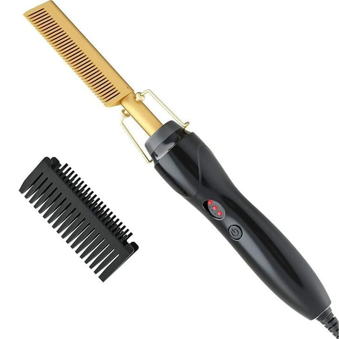 Portable Electric Hot Comb Hair Straightener – Fast Heating & Smooth Styling for All Hair Types