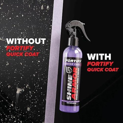 SHINE ARMOR Fortify Quick Coat – 3-in-1 Ceramic Coating, Car Wax & Waterless Wash Spray – Hydrophobic Top Coat & Paint Sealant for Long-Lasting Shine