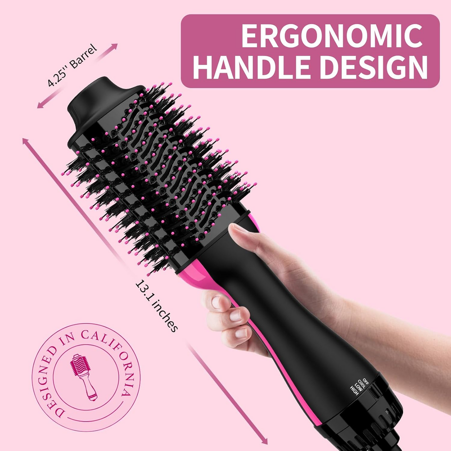 3 in 1 Hair Dryer. One-Step Hair Dryer & Volumizer Brush | Blow Dryer, Styler & Detangler