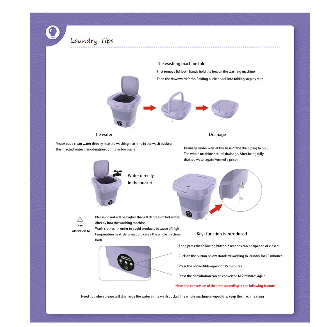 2.5 Kg Mini Foldable Portable Washing
