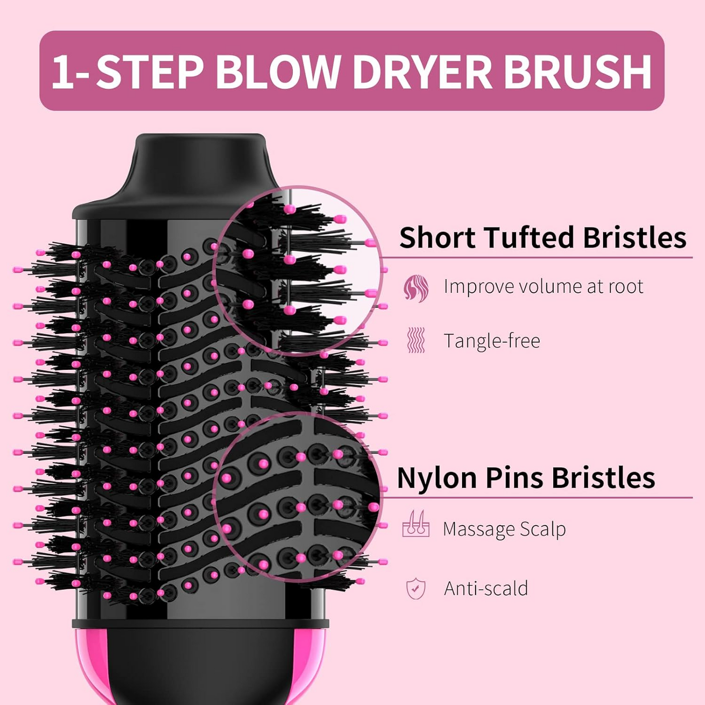3 in 1 Hair Dryer. One-Step Hair Dryer & Volumizer Brush | Blow Dryer, Styler & Detangler