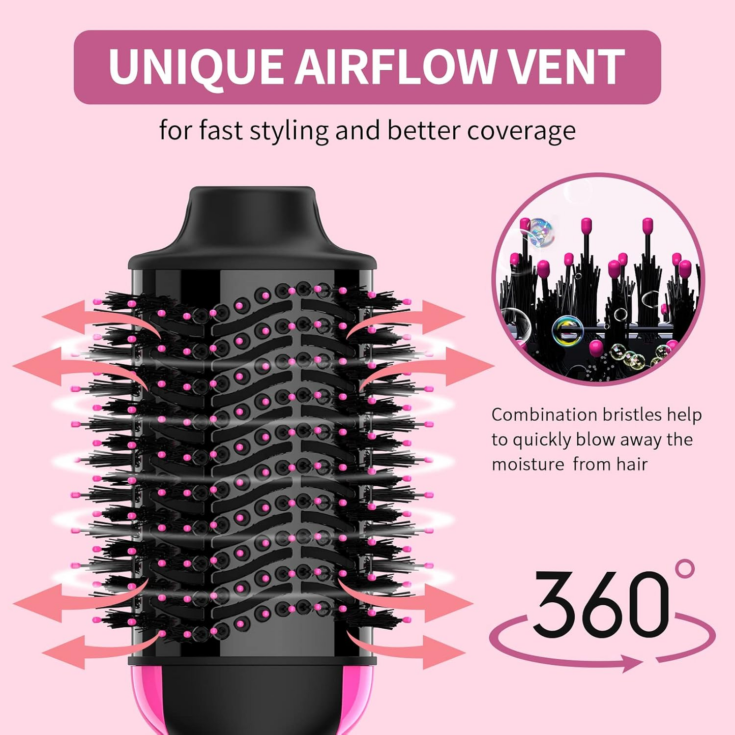 3 in 1 Hair Dryer. One-Step Hair Dryer & Volumizer Brush | Blow Dryer, Styler & Detangler