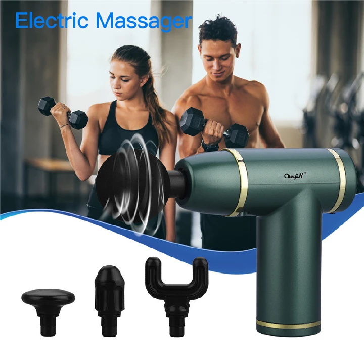 Deep Tissue Massage Gun – Handheld Electric Muscle Massager with 6 Speed Levels & 4 Massage Heads – Powerful Percussion for Muscle Recovery & Pain Relief