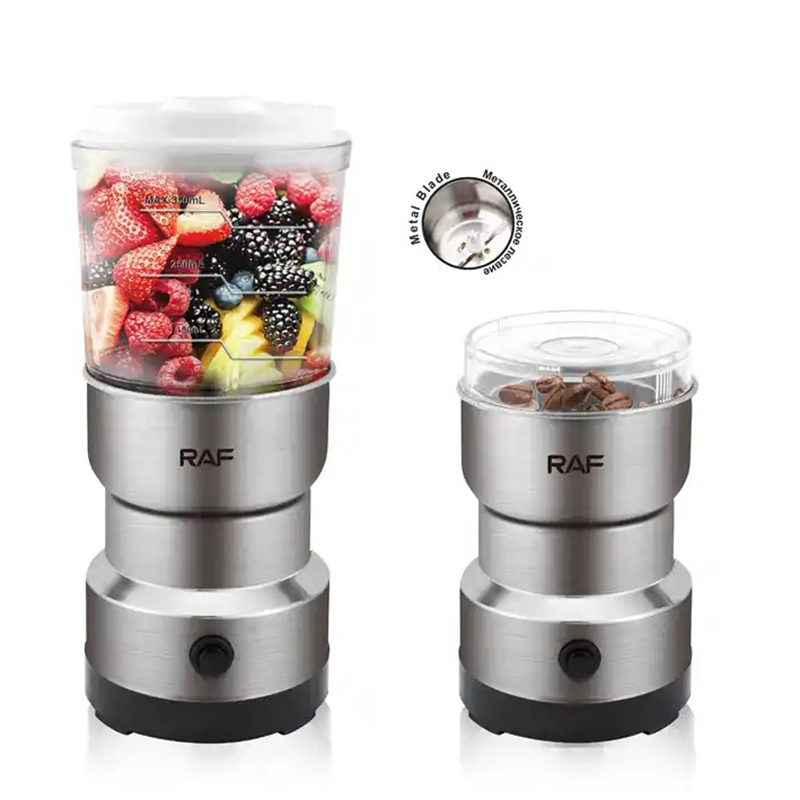 RAF 2 in 1 Stainless Steel Electric Washer Portable Automatic Juice Blender Coffee Grinder Spice Grinder