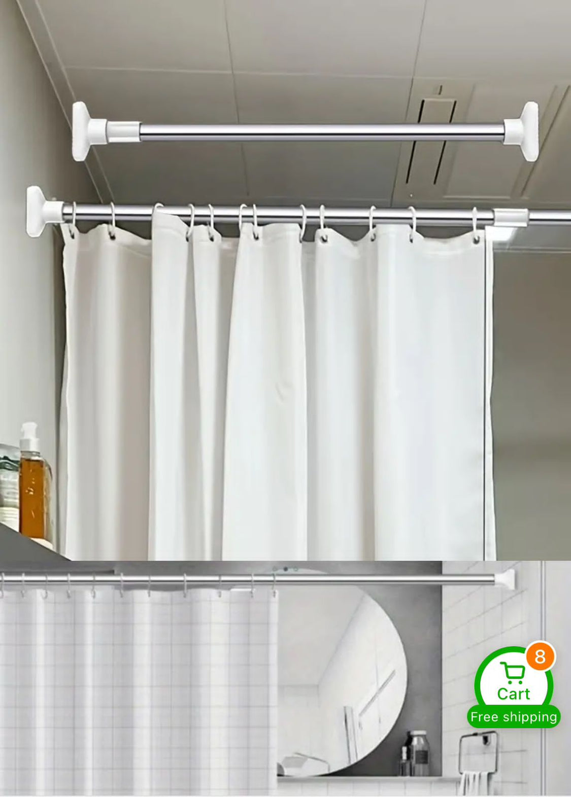 Multipurpose Extendable Telescopic Rod – Adjustable Shower Curtain, Closet, and Hanging Rod