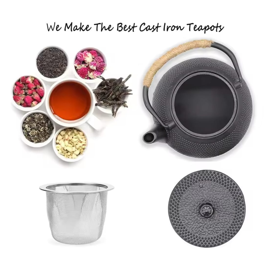 Original heavy duty cast iron tea pot