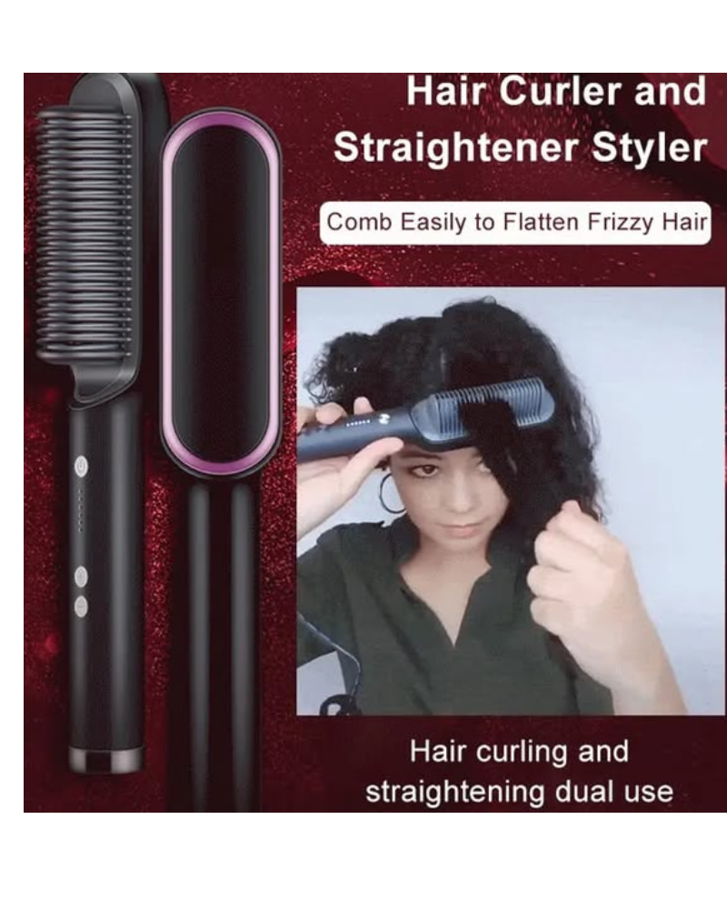 Professional 2-in-1 Hair Straightener & Curler – Fast Heating, Adjustable Temperature (130-200°C), Non-Stick for All Hair Types