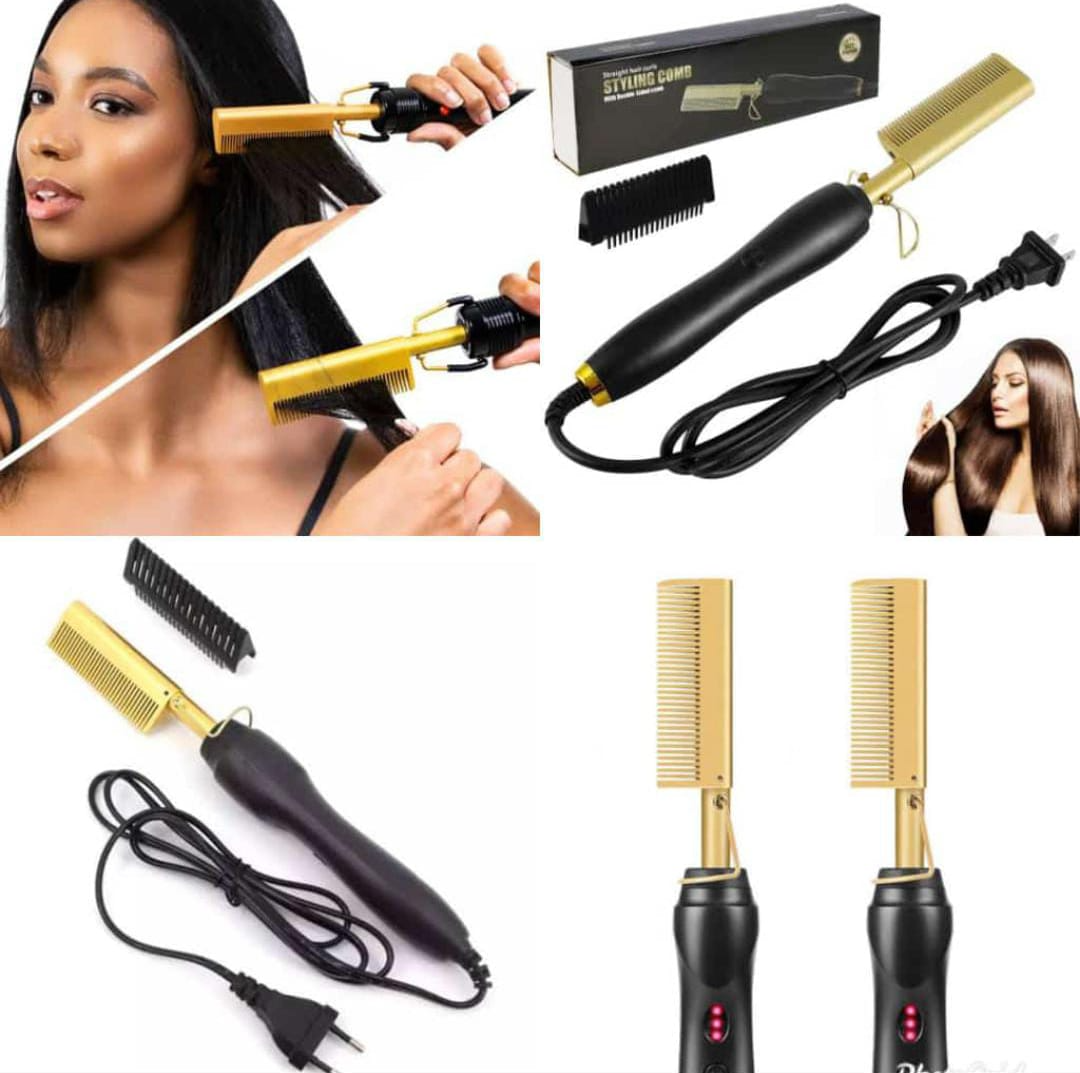 Portable Electric Hot Comb Hair Straightener – Fast Heating & Smooth Styling for All Hair Types