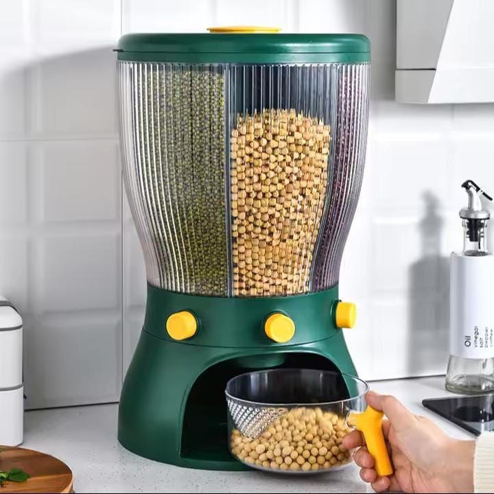 360 Degree Rotating Cereal Dispenser Food Storage Container