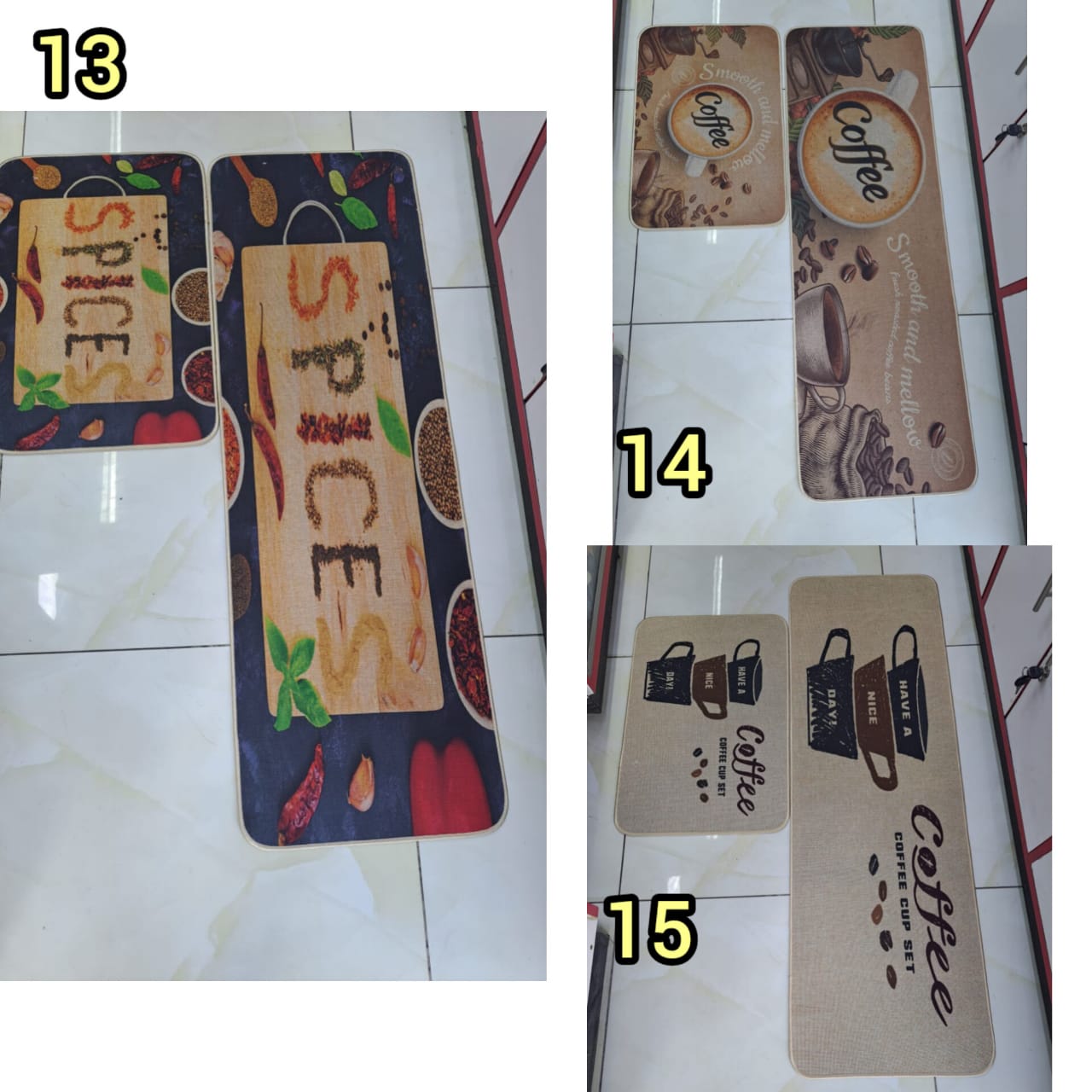 Rubber Bottom Kitchen Floor Mats Non Slip 2pcs Runner Rug Carpets for Kitchen Floor, Sink