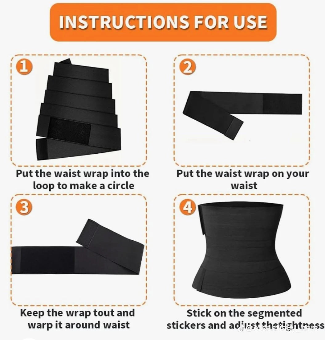 Slimming Tummy Wrap Waist Trainer – Adjustable Compression for Shaping & Support