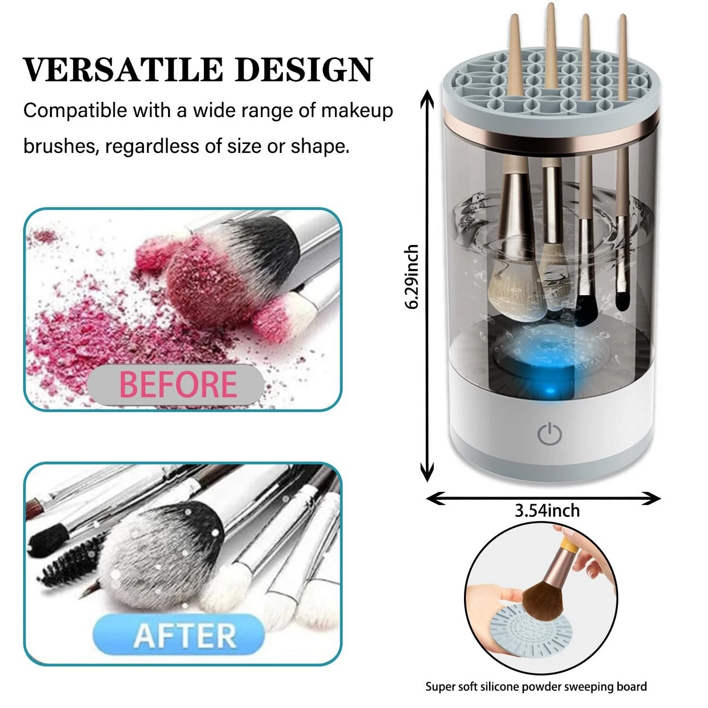 USB powered Make up brush cleaner