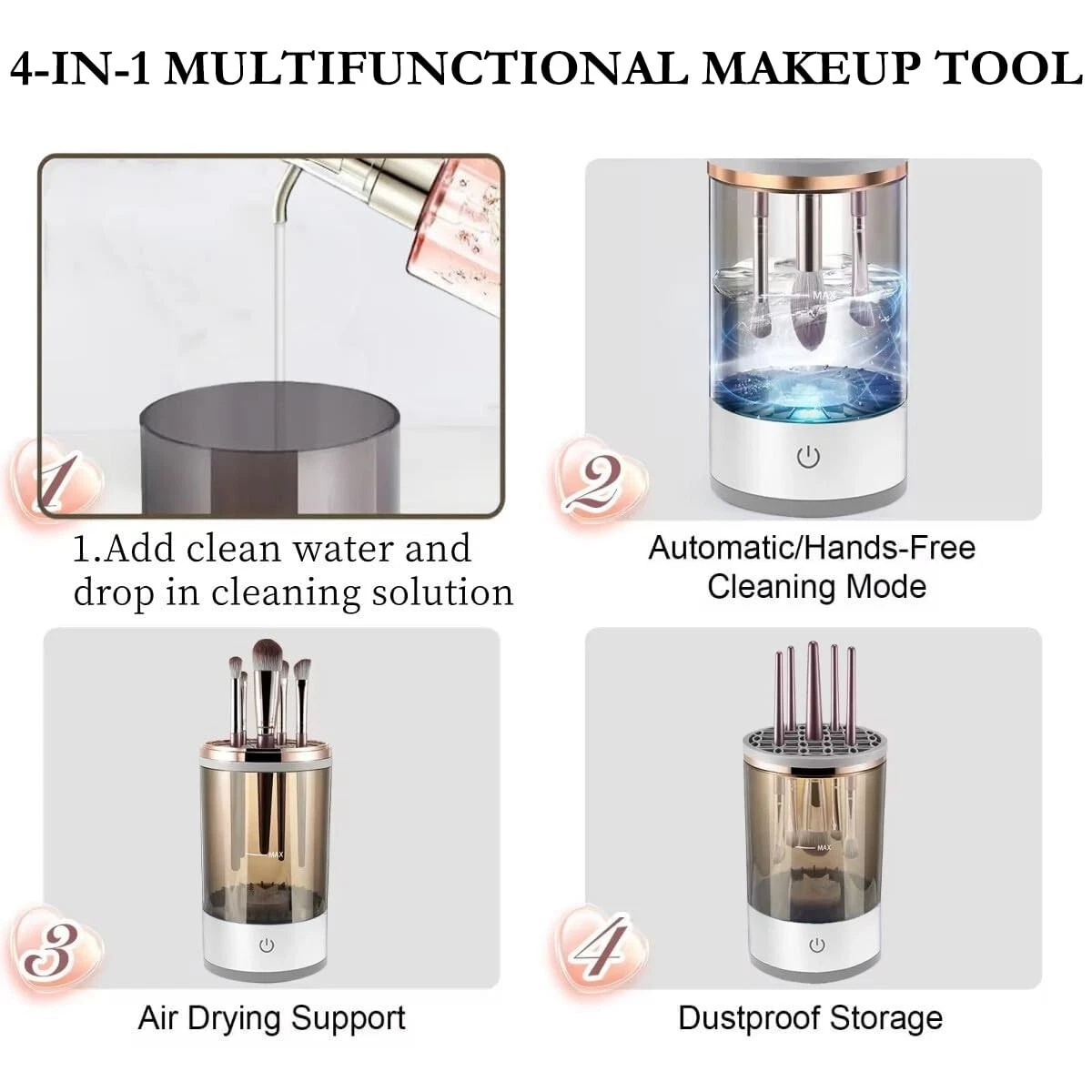 USB powered Make up brush cleaner