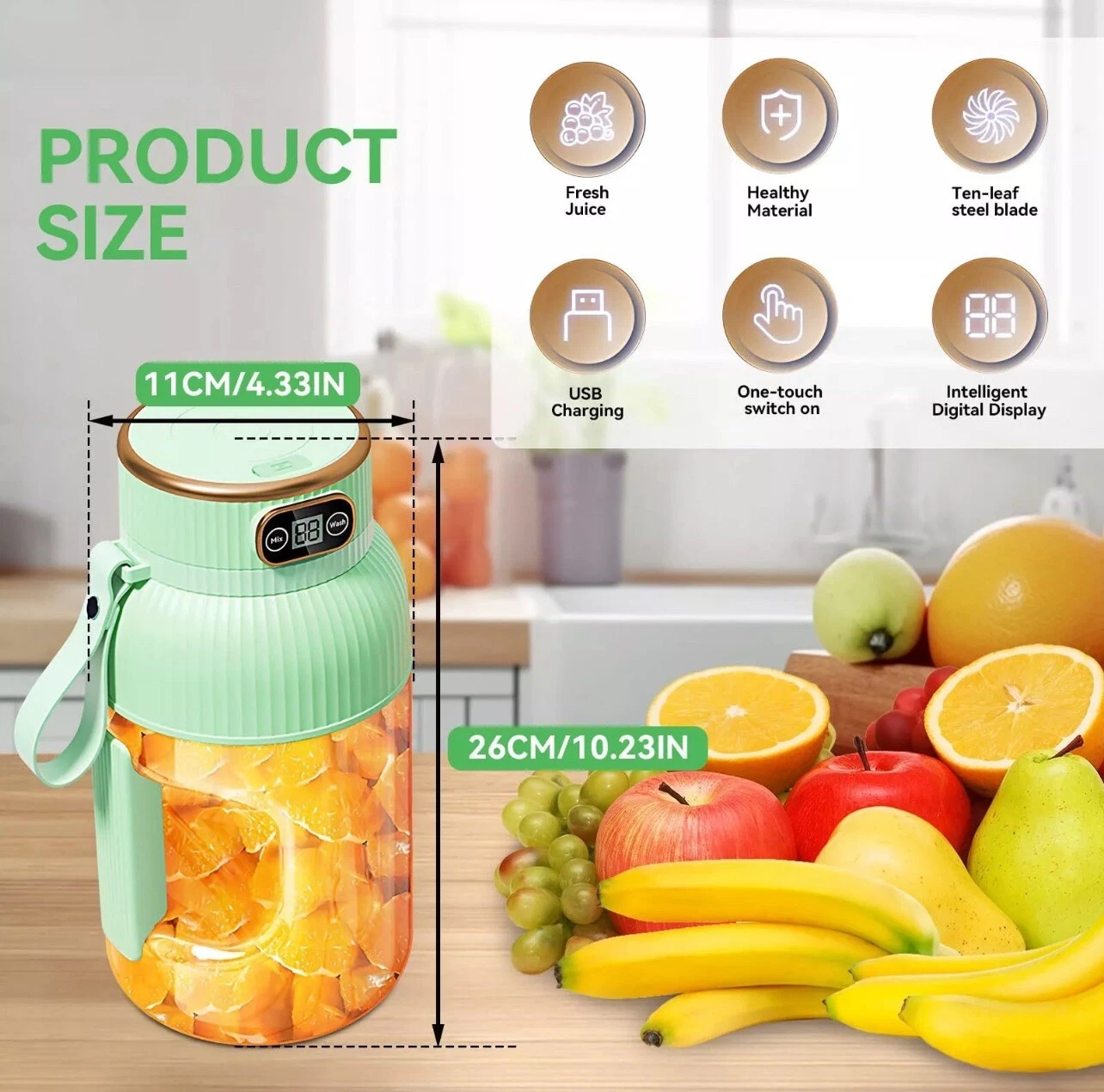 Portable USB Mini Blender – Fresh Juice & Smoothies Anywhere