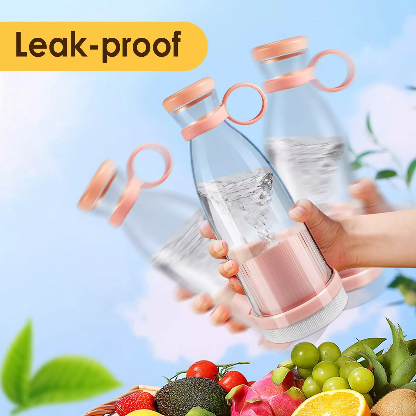 Portable Blender Electric USB Rechargeable Smoothies Juicer Shaker Cup