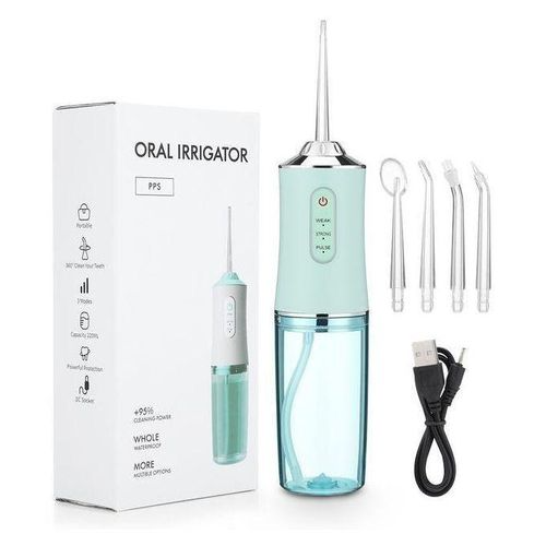 Portable Oral Irrigator Water Flosser – USB Rechargeable, Single Nozzle, Cordless & Wireless Jet for Teeth Whitening and Mouth Wash