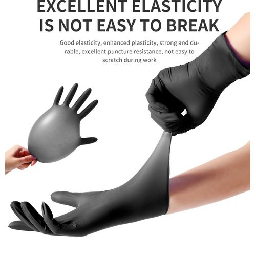 100 Black Nitrile PVC Gloves Latex Rubber Chef Kitchen Cooking Tattoo