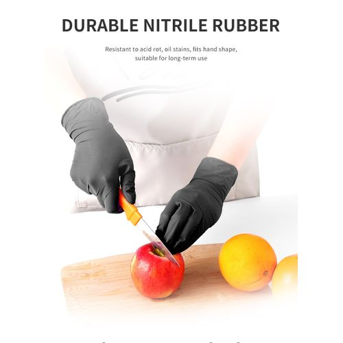 100 Black Nitrile PVC Gloves Latex Rubber Chef Kitchen Cooking Tattoo