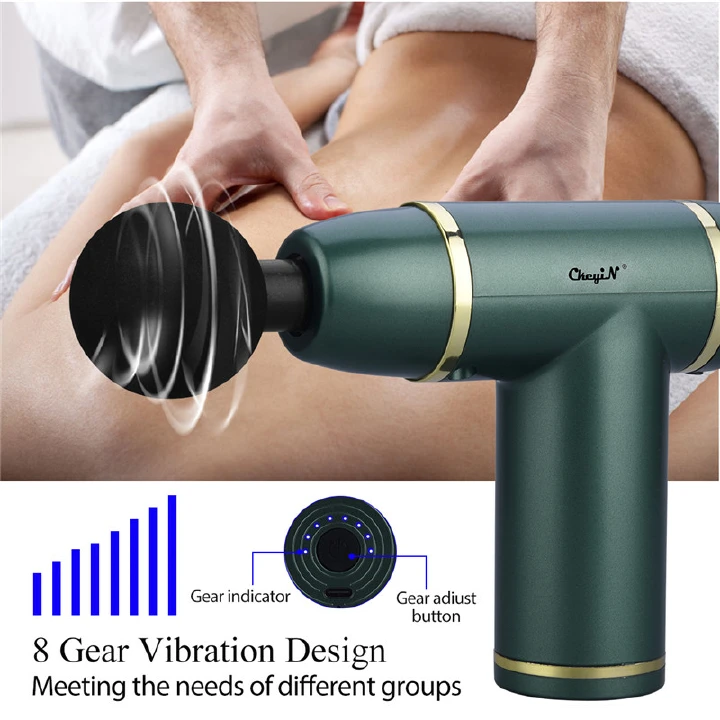 Deep Tissue Massage Gun – Handheld Electric Muscle Massager with 6 Speed Levels & 4 Massage Heads – Powerful Percussion for Muscle Recovery & Pain Relief