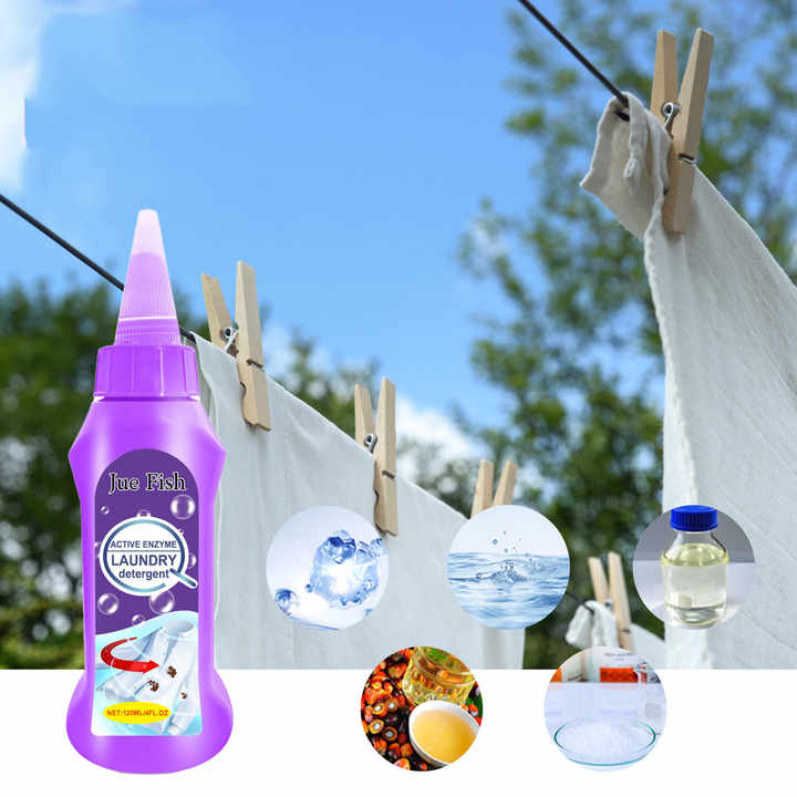Active Enzyme Laundry Stain Remover - New Enzyme Cleaner Clothing Stain Remover, Natural Non Toxic Widely Applicable for Enzyme Carpet Fabric Hats Pet Oil Red Wine Ink Armpit Stain Remover (1PC)