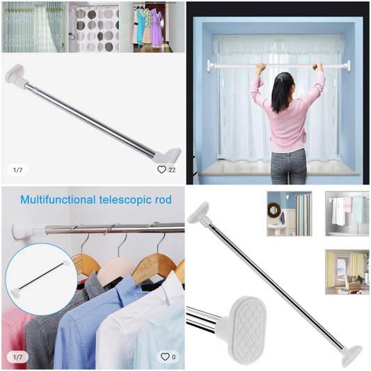 Multipurpose Extendable Telescopic Rod – Adjustable Shower Curtain, Closet, and Hanging Rod