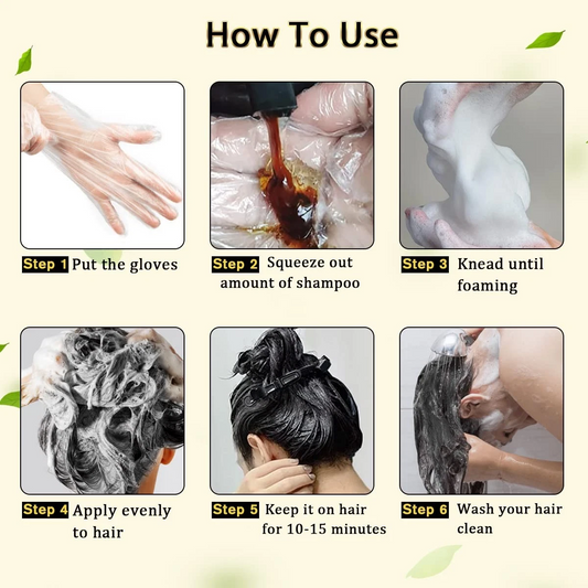 3-in-1 Black Hair Dye Shampoo for Gray Hair – Long-Lasting Hair Color, Cleanser & Conditioner for Women & Men – Natural Ingredients, Easy at-Home Use